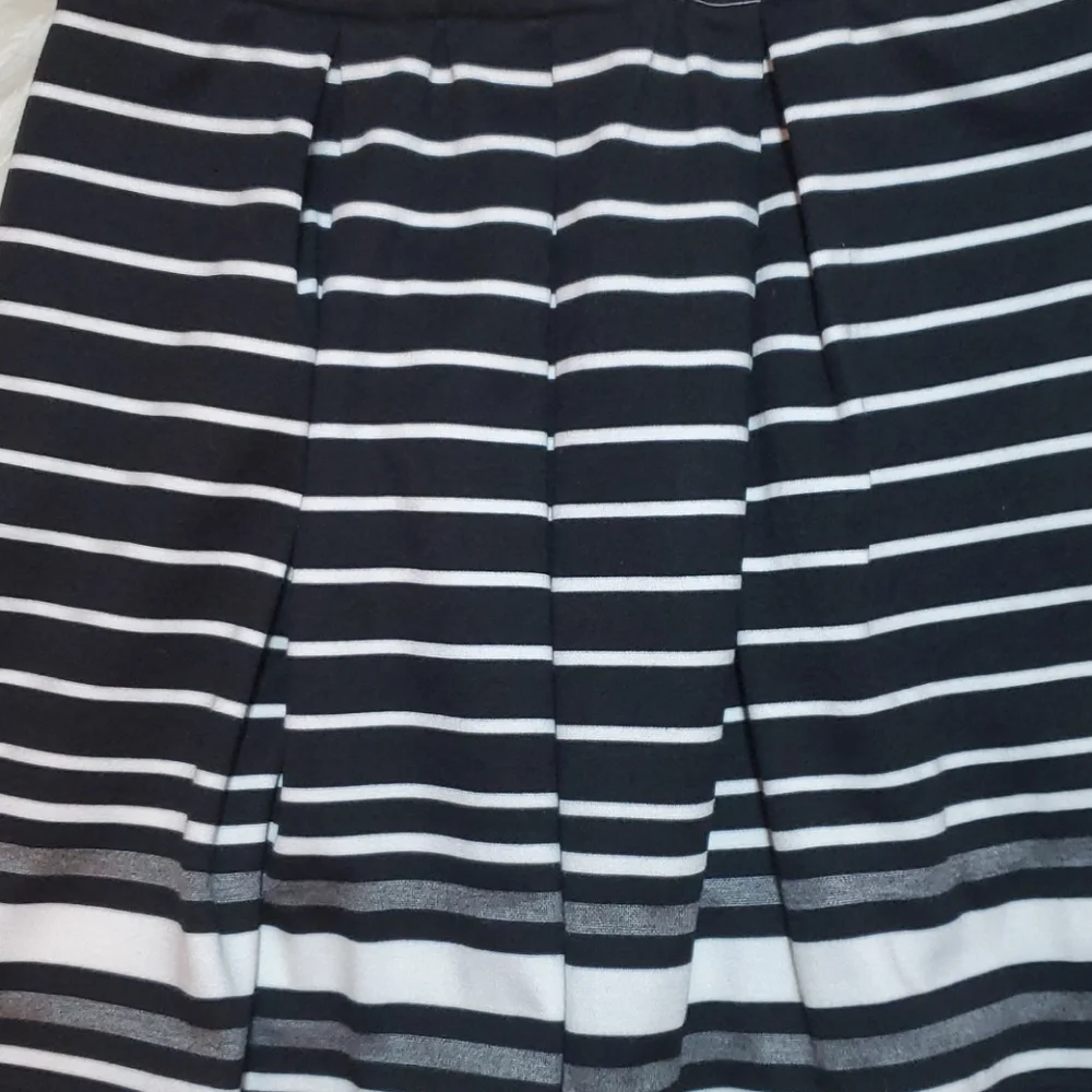 Max Studio strip, pleated skirt black white size M